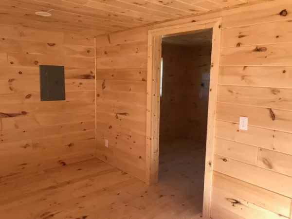 Inside view of log cabins for sale near Traverse City MI.